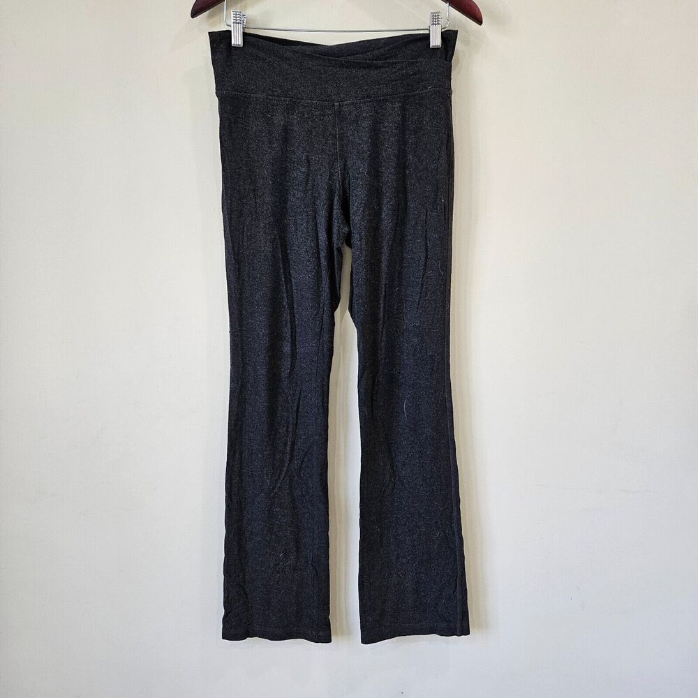 Eileen Fisher Womens Yoga Pants Small Gray Crossover Waistband High Rise Flare